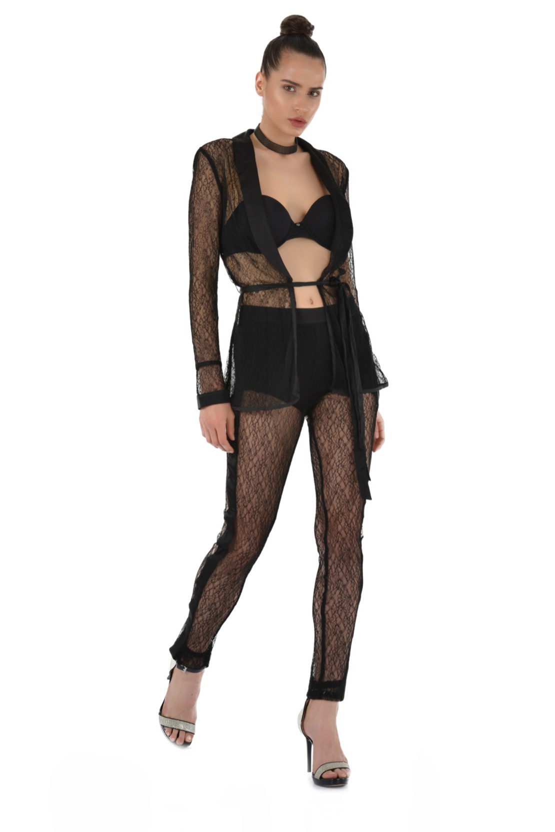 Sheer Black Lace Tuxedo